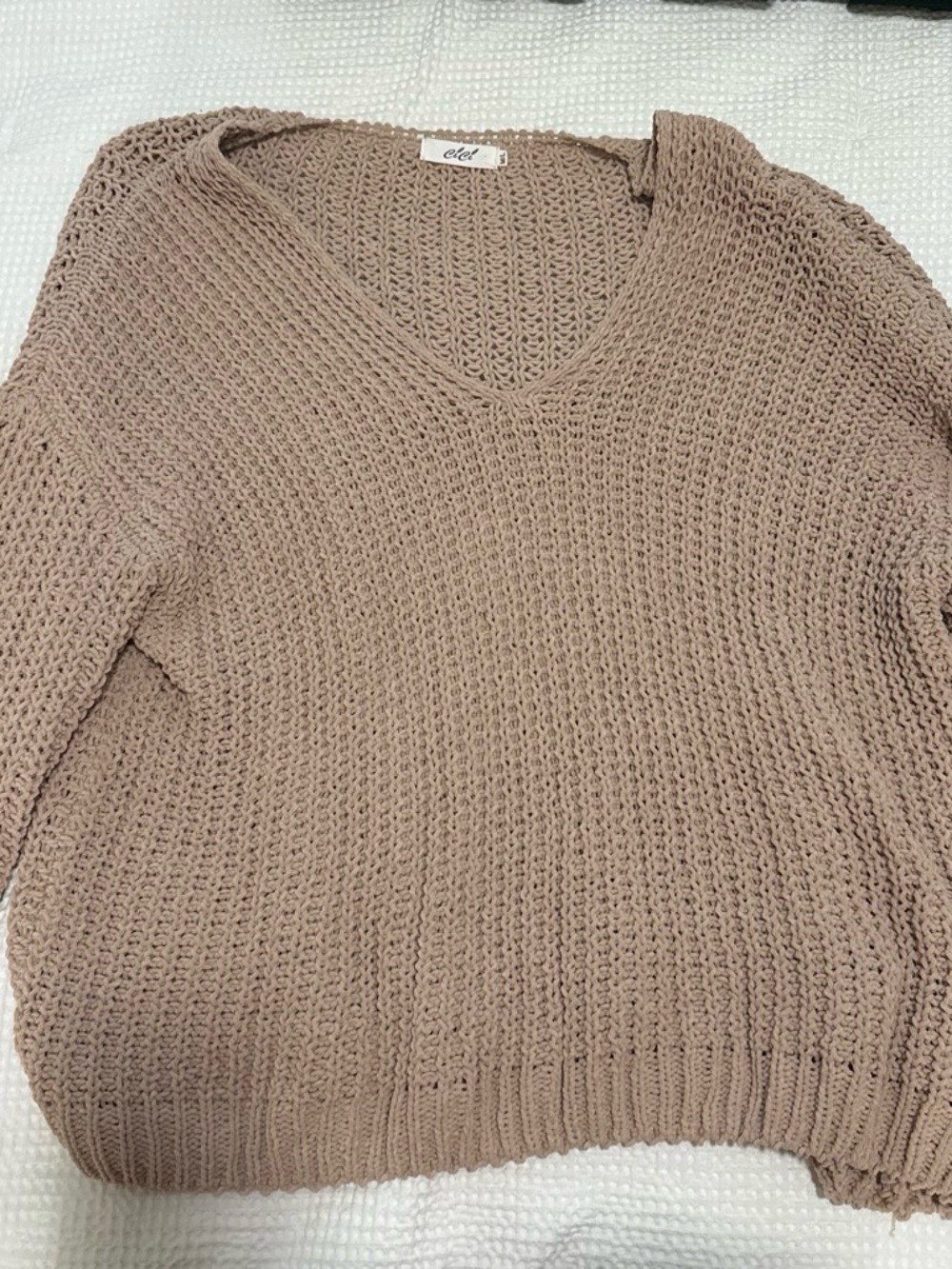 Oversized Chunky Sweater in Taupe